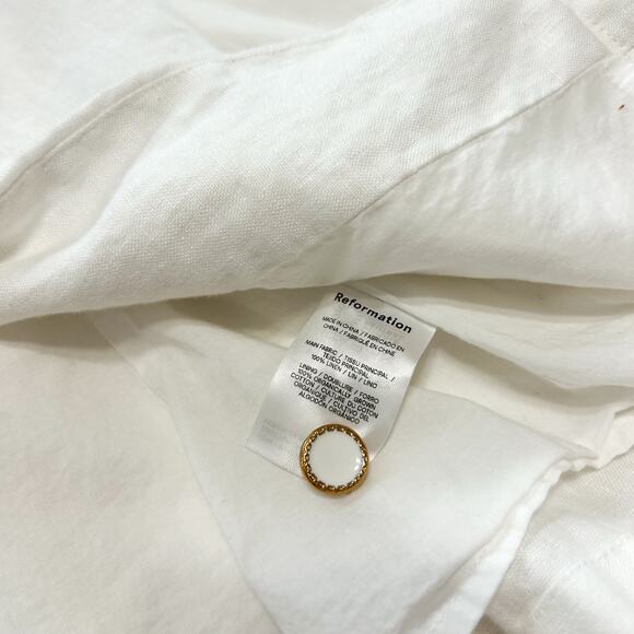 NWOT Reformation Aspen Linen Vest Top White Button Front Tailored Tank Size 0 - Picture 6 of 6